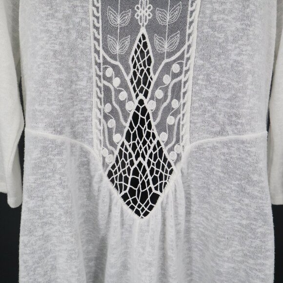 Torrid Cardigan Womens 0 White Boho Ethereal Resort Coastal Crochet Grannycore - Picture 13 of 16